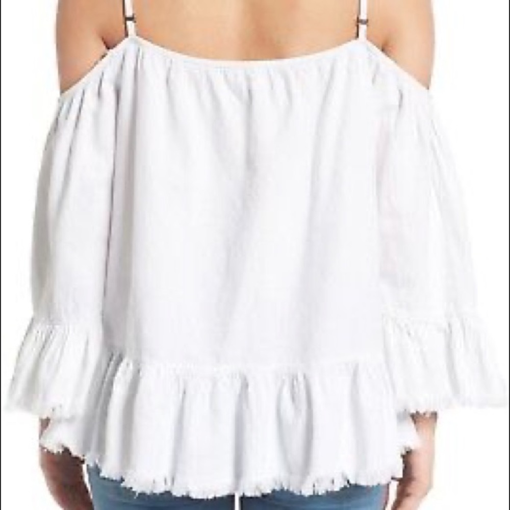 Blank NYC Cold Shoulder Top w/Shredded Edges - Picture 2 of 5
